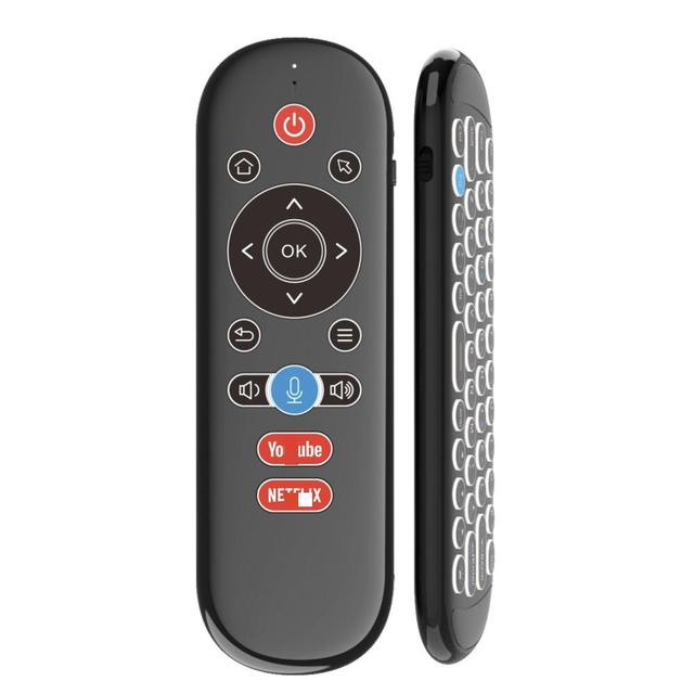 2.4G W1 PLUS Air Mouse Smart Anti-Loss Voice Keyboard Mouse Infrared Learning Remote Control Use for TV Set Top Box
