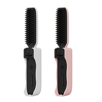 Lisseur de cheveux sans fil rechargeable 2 en 1, lisseur de cheveux professionnel mini, lisseur de cheveux portable, peigne chauffant de voyage