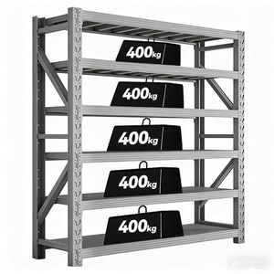 Estantes de almacenamiento de profundidad de medidor de nivel 5/6, estante de almacenamiento Industrial de tienda de almacén de acero, estante de hardware de zapato de taller de Metal de garaje de 400kg - Product Image 1