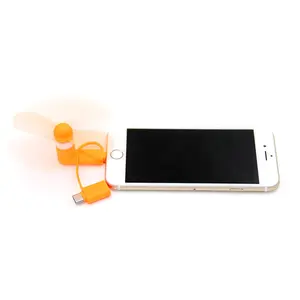 Werbe geschenk Benutzer definiertes Mobiltelefon 2 In 1 Tragbarer Handy-Lüfter Mini Micro-USB-Handy Kleiner Lüfter 3 Für Telefon