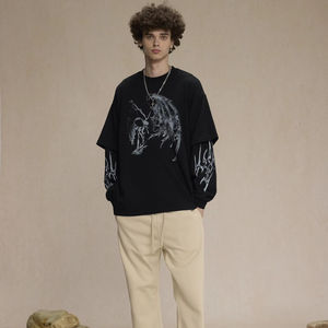 Nouveau Hip Hop surdimensionné Crewneck personnalisé Sweat-shirt lourd à manches longues à double couche pour hommes - Product Image 6