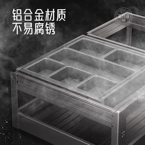 Luxurious Modern Aluminum Alloy Kitchen Drawer Cabinet Double Layer Bowl Basket Seasoning <b>Storage</b> Living Room Hotel School - Product Image 6