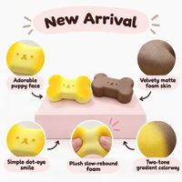 Jouet Squishy en forme d'os de gâteau à remontée lente, jouet anti-stress à presser de taille double-main, jouet sensoriel pour enfants de 3 ans et plus et adultes