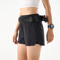 Shorts de course à pied pour femmes 3-en-1 à séchage rapide, extensibles dans quatre directions, avec ceinture de maintien intégrée et doublure intérieure, logo personnalisé