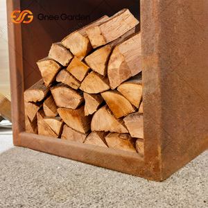 Outdoor <b>Garden</b> Large BBQ Grill Corten Steel Firewood Burning Fire Pit Party Cooking Set <b>Trolley</b> CE Certified Natural Rust Finish - Product Image 3