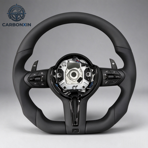 Volant sport personnalisé à 3 branches avec poignée standard en fibre de carbone et cuir pour E92 F30 F10 E60 F31 F82 E61 E90 E39 E91 E70 - Product Image 2