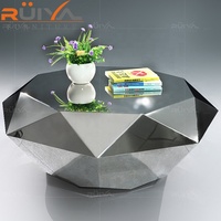 Prix usine Offre Spéciale design italien de Forme polygonale or brillant en acier inoxydable de table de meubles à la maison