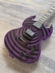Guitarra Eléctrica <span class=keywords><strong>Odin</strong></span> Zakk de Alta Calidad con Cuerpo de Caoba, 6 Cuerdas, Estilo Anillo Negro y Verde, con Pastillas Equipadas y Herrajes Dorados en los Extremos de los Trastes - Product Image 2