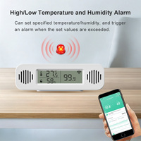 Moniteur intelligent WiFi Tuya 3-en-1 de température, d'humidité et de pression atmosphérique, compatible avec Alexa et Google Assistant