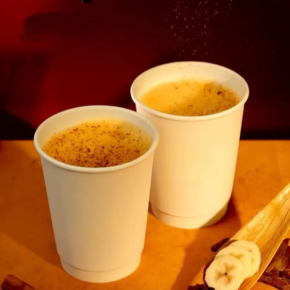 Disposable Ripple Wall Craft Paper Cups with Lid for Coffee Tea ...