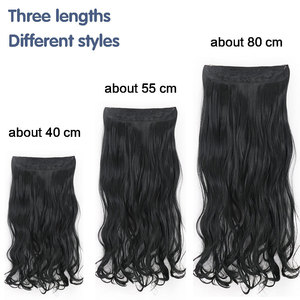 MEILASI Parrucca a Mezza Testa con Clip, Lunga <span class=keywords><strong>e</strong></span> Ondulata, 22 Pollici, Marrone Medio, Estensione di Capelli Sintetici dall'Aspetto Naturale, Permanenabile - Product Image 5