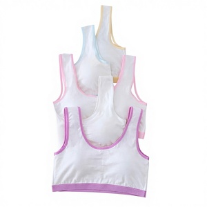 Ensemble soutien-gorge et culotte en coton pur blanc pour adolescentes de <span class=keywords><strong>12</strong></span> <span class=keywords><strong>ans</strong></span>, couleur unie, anti-éblouissement, pour la puberté - Product Image 1