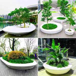 GRC Tree Pit <b>Benches</b> Fiberglass Contemporary Design Outdoor Patio Seating Durable Landscape Furniture outdoor furnitures - Product Image 2