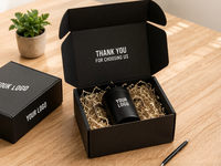 Caja de Cartón Corrugado Negra para Envíos, Impresa Personalizada con Logotipo
