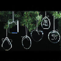 Chaussures en verre cristal avec logo personnalisé Décoration d'arbre de Noël Ornements en cristal suspendus cœur en verre vierge