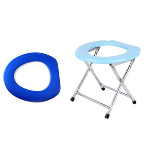 Siège de toilette en forme de D Shi Hong, bleu, en plastique PP, avec ventouses, pour salle de bain - Product Image 2