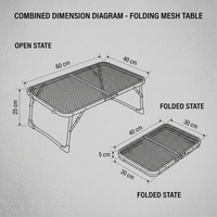 Table de barbecue pliable en plastique moderne de haute qualité pour l'extérieur, avec dessus en maille, imperméable et légère, idéale pour le camping, la randonnée et l'utilisation en cour.
