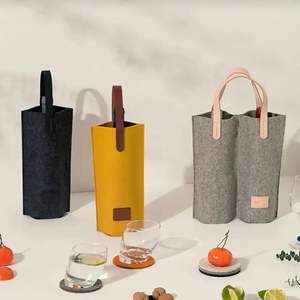 Sac de rangement en feutre pour <span class=keywords><strong>bouteille</strong></span> de vin unique de haute qualité Logo personnalisé couleur unie isolée étanche pour l'emballage de <span class=keywords><strong>bouteille</strong></span> de vin - Product Image 5