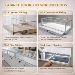 Vetrina Rotonda in Legno per <span class=keywords><strong>Gioielli</strong></span>, Piccola Vetrina Curva, Espositori Sottili per Negozi <span class=keywords><strong>di</strong></span> <span class=keywords><strong>Gioielleria</strong></span> - Product Image 4