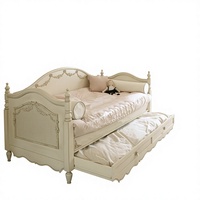 Lit plateforme moderne en bois de bouleau massif sculpté, avec rangement, écologique, pour chambre de fille, fonction extensible