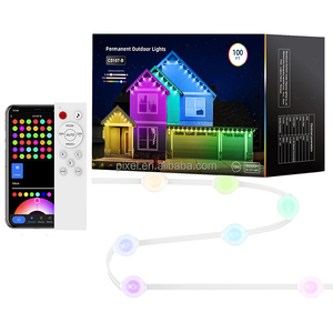 Luces Navideñas Permanentes de 36V, 100 pies, 72 Lámparas, 16 Millones de Colores RGBW con Control por Aplicación <span class=keywords><strong>WIFI</strong></span> y Bluetooth - Product Image 1