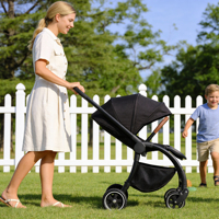 Poussette de voyage haut de gamme européenne populaire pour bébé, avec châssis en aluminium, repose-pieds réglable, pliable, poussette de luxe 3 en 1