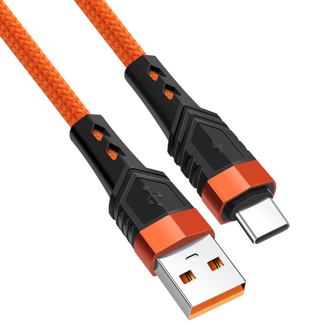 Factory Wholesale 1M Braided Nylon 6A USB C Fast Charging Data Cables USB To Type-C Data Transfer Cord For Android