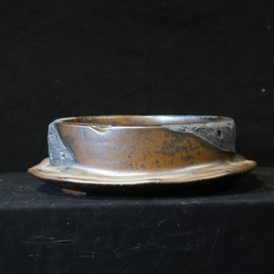 Maceta Redonda para Bonsái Zisha, Hecha a Mano, Estilo Antiguo, Cocida al Horno, Wabi Sabi, Forma Irregular, Efecto Insecto Comido - Product Image 2