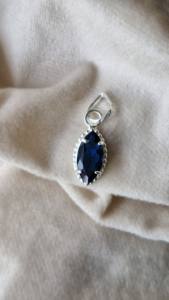 Pendentif marquise en topaze bleue de Londres de qualité supérieure en argent sterling 925 cadeau de bijoux faits à la main pour - Product Image 6