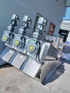 Presse de déshydratation industrielle modèle 401, grande capacité, pour stations d'épuration, pompe à vis pour boues, en acier inoxydable - Product Image 1