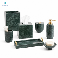 Ensemble d'accessoires de salle de bain Luca Marble Green Breccia |   Marbre naturel pour projets d'hôtels, villas, suites d'hôtes et appartements – Lots ODM/OEM