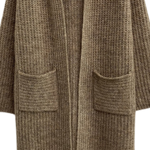 Proveedor Confiable: Cárdigan de Punto Grueso con Manga Larga y Frente Abierto para <span class=keywords><strong>Mujer</strong></span>, Suéter Holgado, Abrigo Largo Tipo Duster, Abrigo de Punto para Dama - Product Image 3
