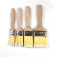 Ensemble de pinceaux à peinture avec manche en bois, pinceaux à peinture à poils coniques en PET de plusieurs tailles, pinceaux à peinture murale personnalisés OEM directement de l'usine