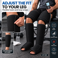 Masseur de jambes à air compressé chauffant, bottes de récupération sportive avec 4 modes et 4 intensités pour les pieds, les mollets et les cuisses