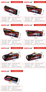 סוללת FPV לרחפן 6S <span class=keywords><strong>22.2V</strong></span> 3300mAh <span class=keywords><strong>25C</strong></span> סוללת ליפו RC עם צפיפות אנרגיה גבוהה לרחפנים מקצועיים / UAV - Product Image 6