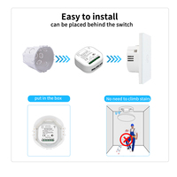 Avatto — Module de commutation intelligent 16a WiFi, avec contrôle à 2 voies, RF sans batterie, pas de fil, pour luminaire, fonctionne avec Alexa Google Home