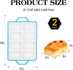 Moule à pâtisserie rectangulaire 8 cavités MUYULINS Factory, qualité platine LFGB, antiadhésif, sans BPA, en silicone, pour gâteaux et muffins. - Product Image 5