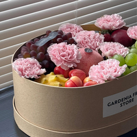 Ensemble de 2 boîtes cadeaux minimalistes en papier kraft, boîtes à fleurs imbriquées, emballage pour fruits, boîte à bouquet en carton durable, vente en gros