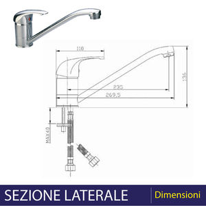 Mezclador de fregadero de una sola palanca UNIVERSO con herramienta de torneado cromado con caño giratorio - Product Image 5