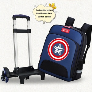 <strong>America</strong> Detachable Dual-purpose Drawbar Schoolbag Roller Bag Spinner Suitcase Luggage <strong>Captain</strong> Children's <strong>Backpack</strong> Trolly Bag - Product Image 2