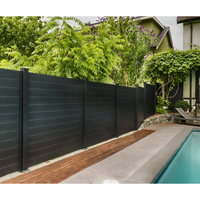 Panneau de clôture à lamelles en alliage d'aluminium noir pour jardin extérieur