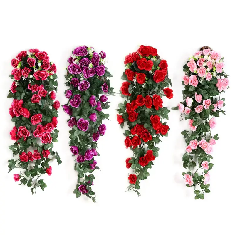 Simulazione di ghirlande di fiori artificiali fiori di rosa decorazione di nozze appeso a parete decorazioni per la casa fiori