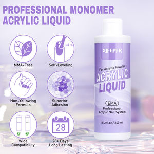 Customized Private Label <strong>Monomer</strong> <strong>Acrylic</strong> Nail Liquid 8.12 Oz <strong>Acrylic</strong> <strong>Monomer</strong> For Nails Extension With Nail Brush Dappen Dish - Product Image 2