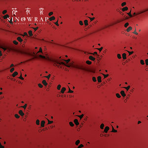 2025 SINOWRAP nouvelle fleur papier d'emballage <span class=keywords><strong>Panda</strong></span> motif 55*55CM 65Micro étanche emballage fleuriste fournitures nouvel an - Product Image 3