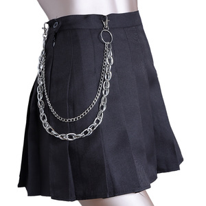 ฮิปฮอปโลหะโซ่คาดเอวโลหะผสมสังกะสีหลายชั้นสไตล์พังก์แฟชั่นลำลองโซ่คล้องตัวสีขาว K795 - Product Image 1