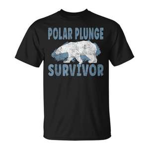 T-shirt Polar Plunge Survivor, design vintage avec illustration d'ours polaire - Product Image 1