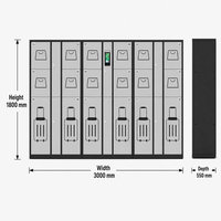 Armoire de rangement intelligente personnalisée pour les aires publiques des aéroports avec support OEM ODM et casier RFID à accès numérique