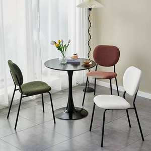 Wholesale Cream White Living Room Backchair Milk Tea Shop Cafe Velvet Home <b>Restaurant</b> Dining <b>Chair</b> - Product Image 6