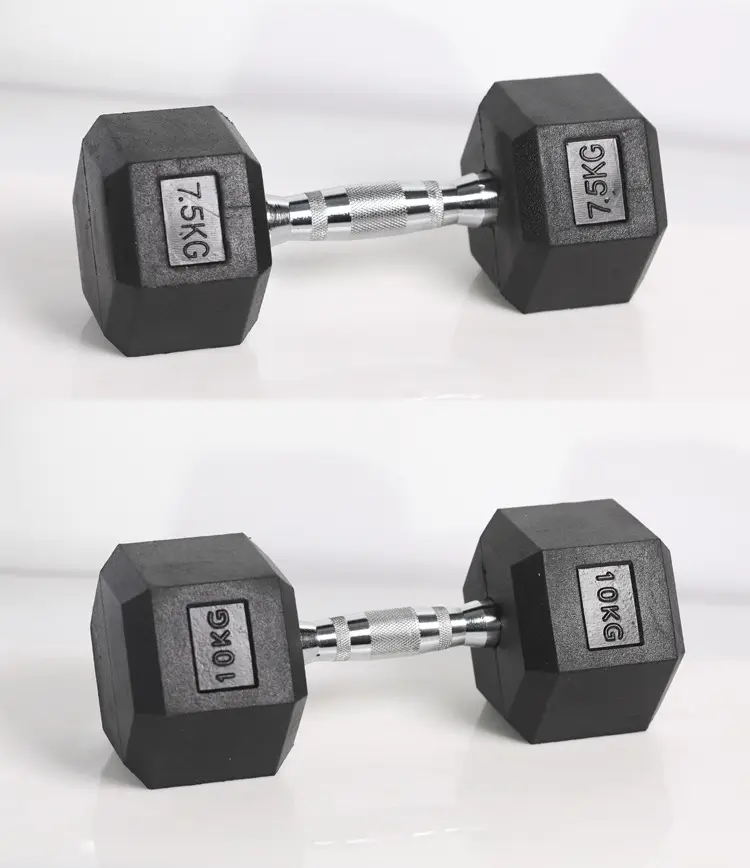 Tongyuan Dumbbell Bessgym karet Dummbell besi cor peralatan Fitness kepala bulat karet Dumbell/karet Hex Dumbbell