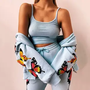 Conjunto de jersey y ropa deportiva para mujer, ropa de salón informal de manga larga, conjunto de dos piezas